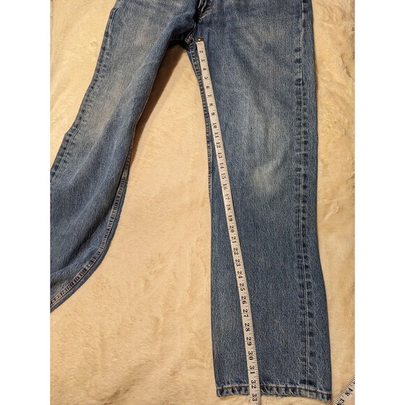Levi's 505 Straight Leg Denim Blue Jeans Mid Wash 36 X 34 - Picture 8 of 11